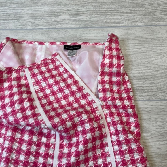 Isabel & Nina Pink White Tweed Blazer Skirt Set Coquette Chic Women’s size 8 - Picture 15 of 17